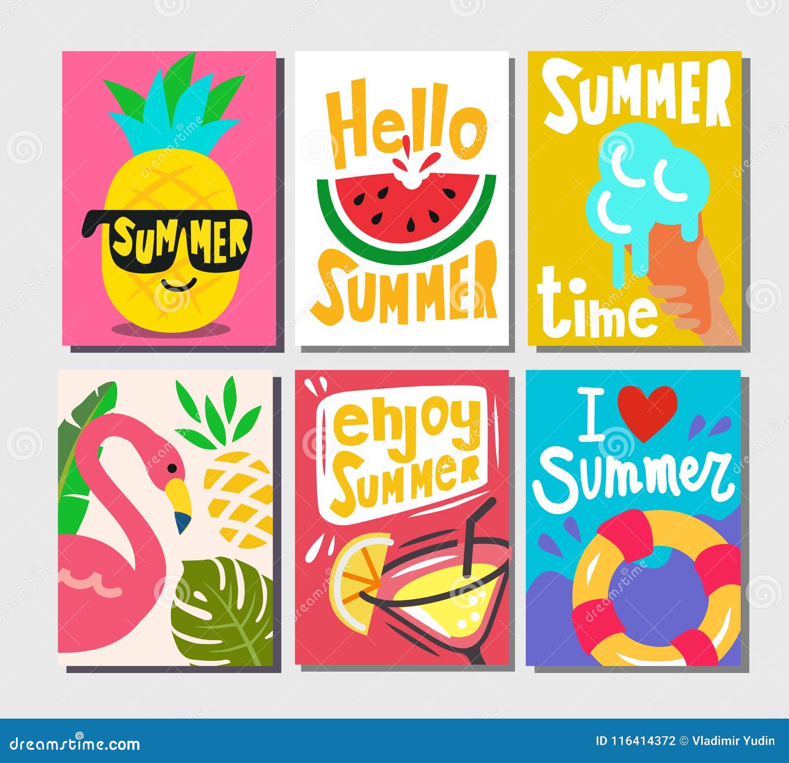 Download Summer themed posters stock vector. Illustration of background - 116414372