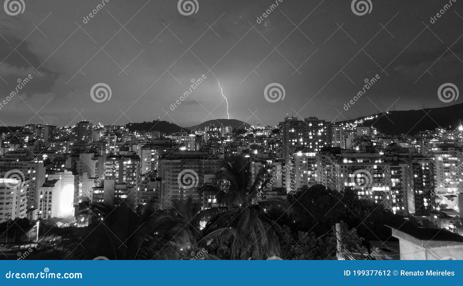 images of the arrival of a strong summer storm with lightning and rain. event in the city in the late afternoon, early evening in