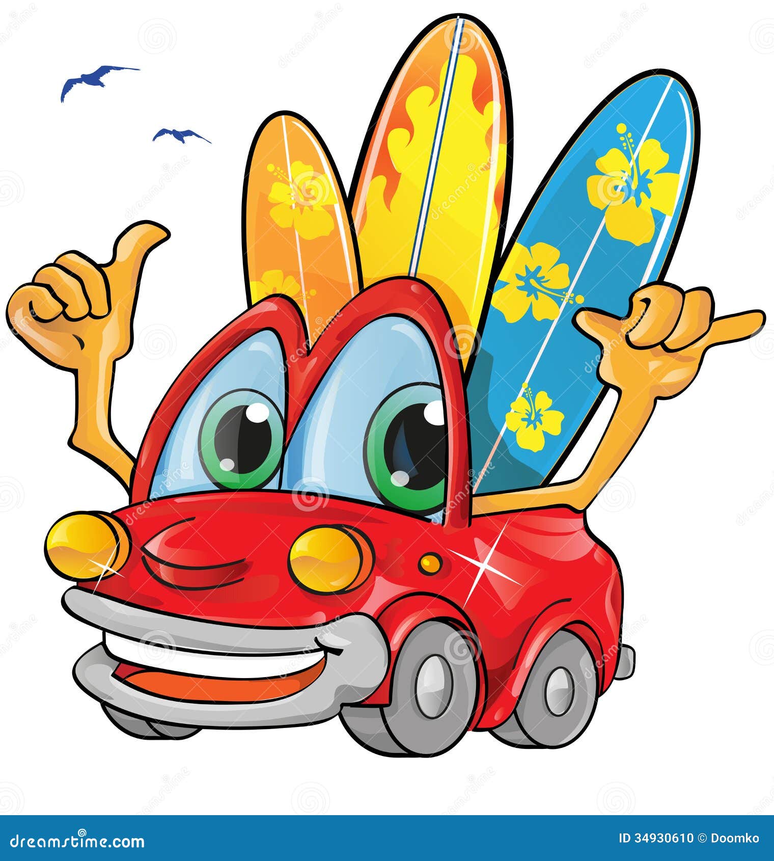 family sticker car vector eps Image cartoon time car of vector. surfer Summer stock