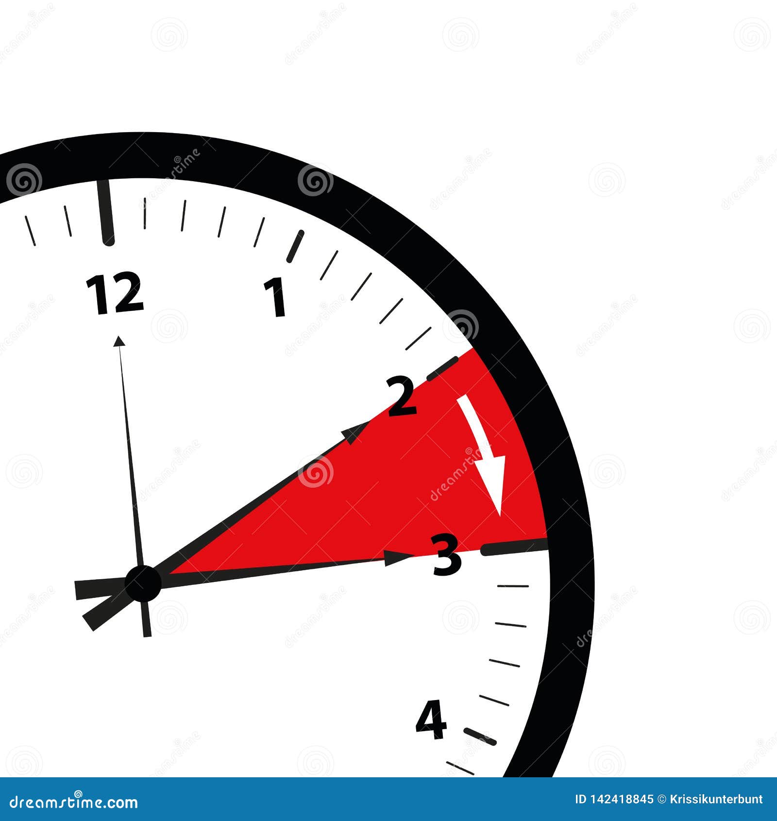 Summer Time Change Clock on White Background Stock Vector