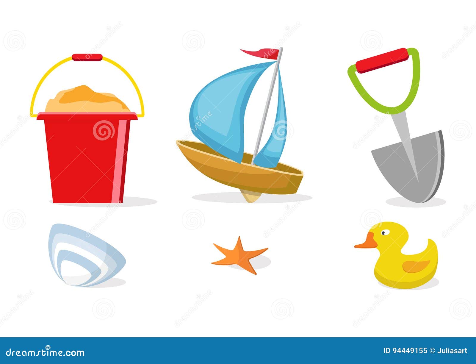 Beach Toys Vector Illustration 91760704