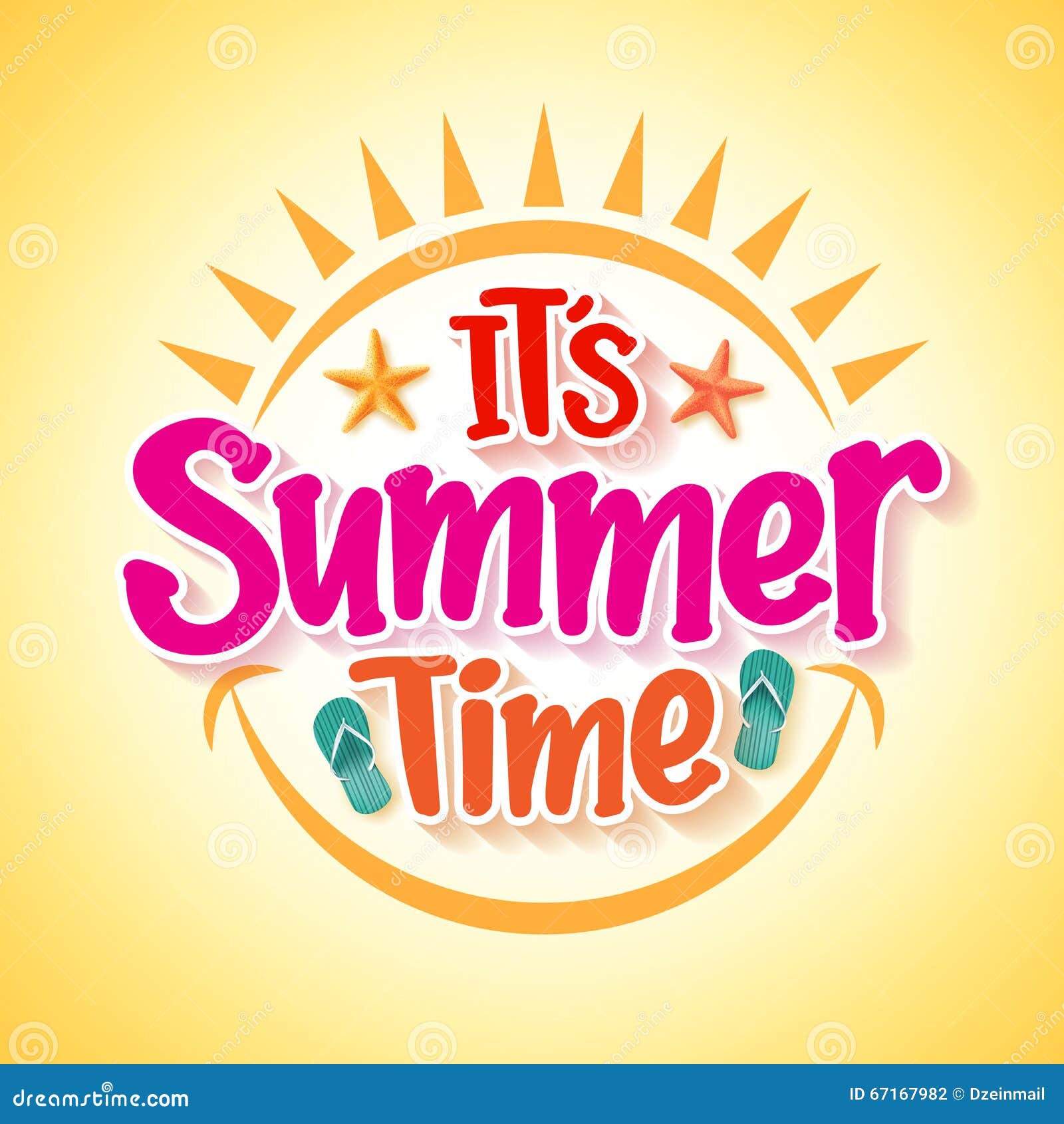 Summer Time Poster Design with Happy and Fun Concept Stock Vector -  Illustration of illustrationn, objects: 67167982