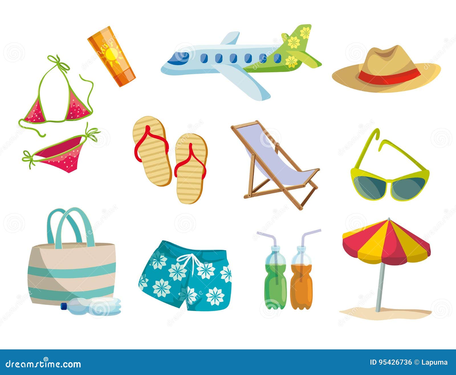 Summer, Vacation on the Beach, Travel Stock Vector - Illustration of ...