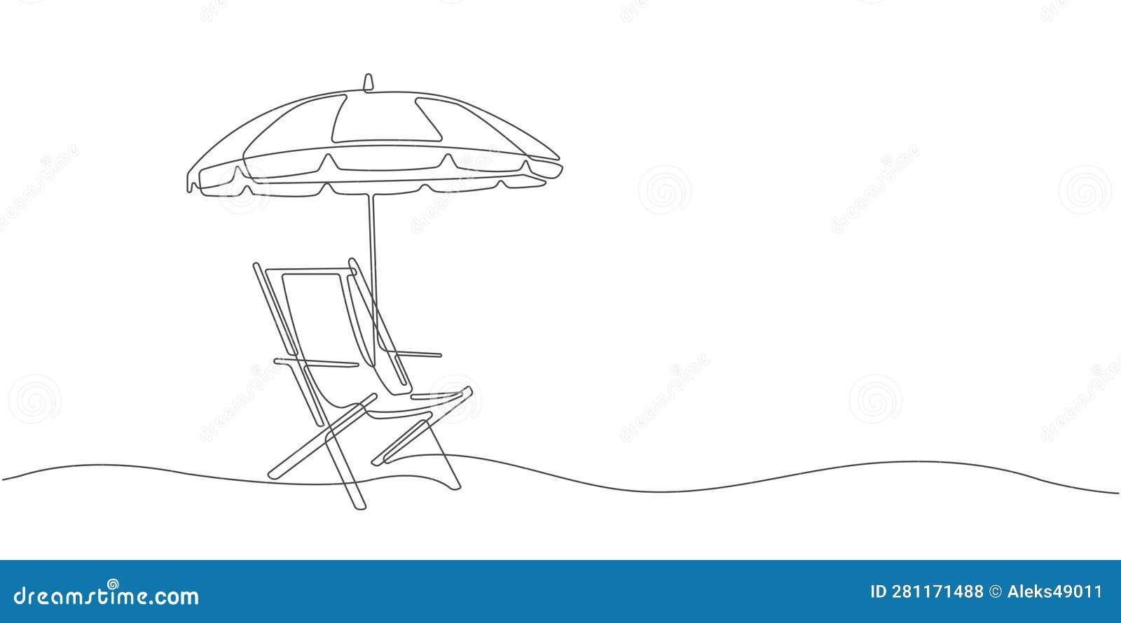 Black and white drawing striped beach umbrella Vector Image