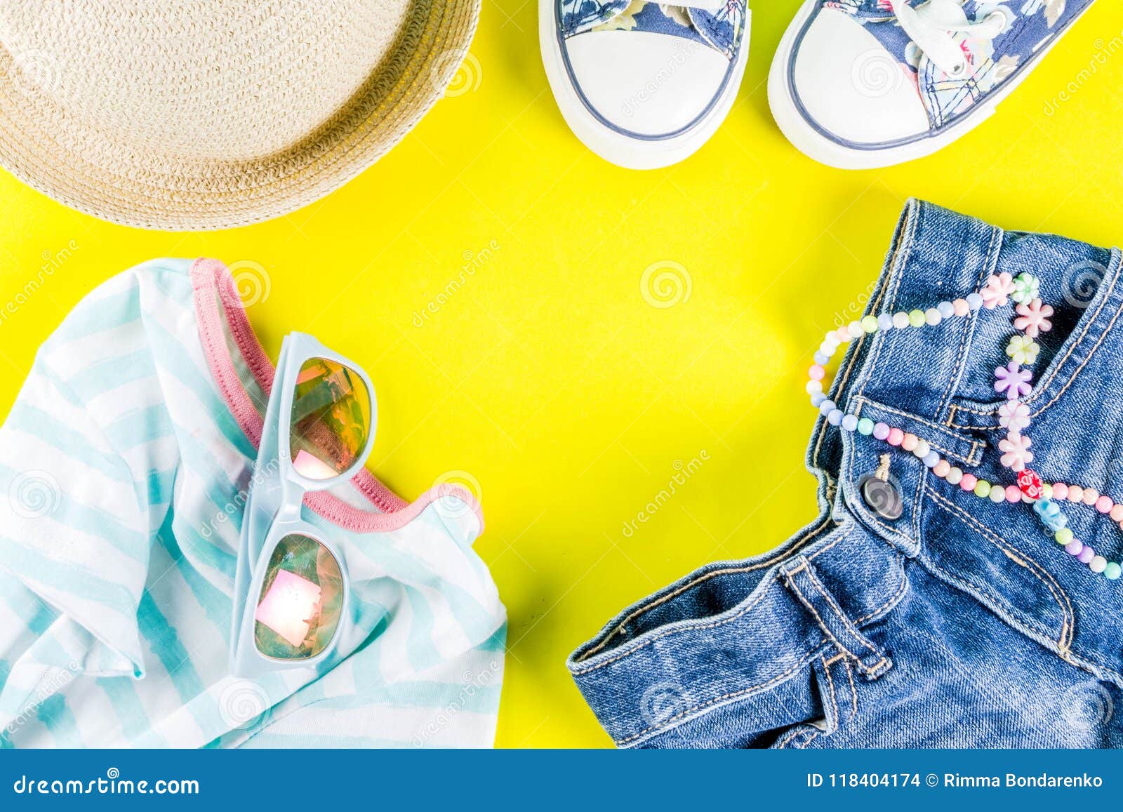 Summer kids cloth set stock photo. Image of clothing - 118404174