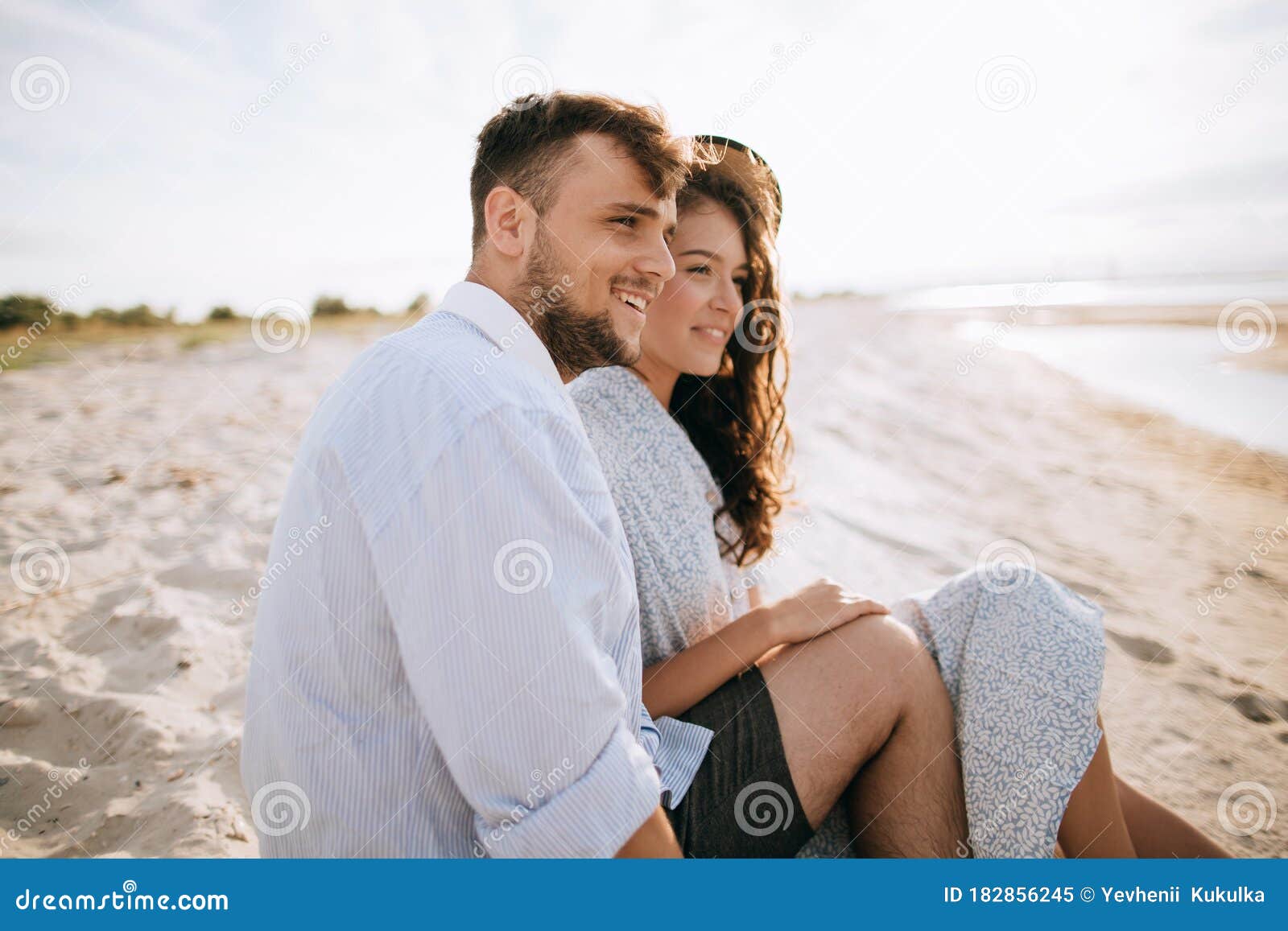 Summer Vacation On The Island. Young Couple In Love