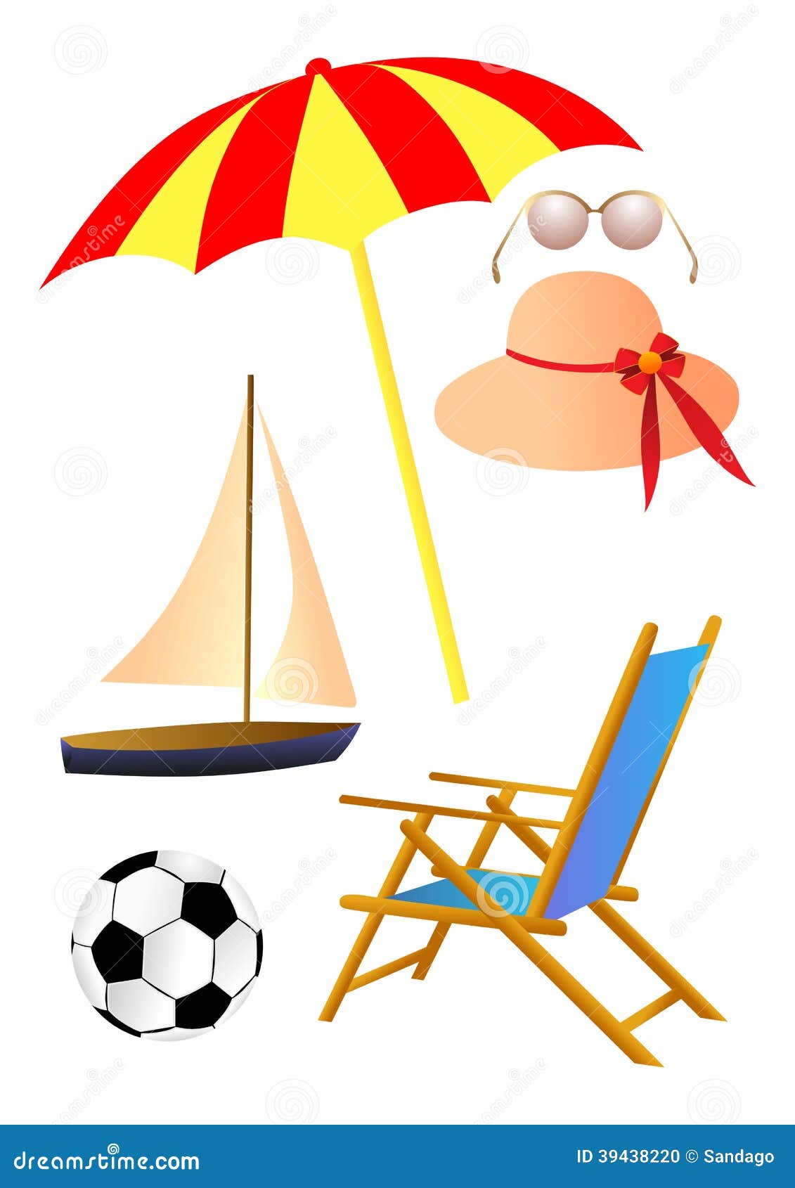 Summer vacation items stock vector. Illustration of help 39438220