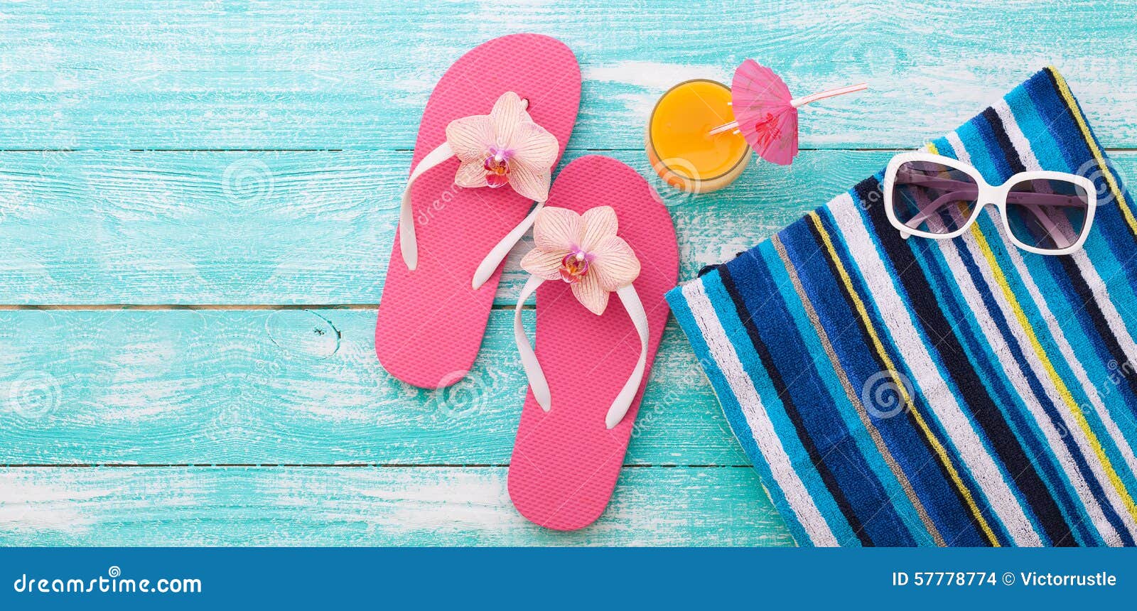 Summer Vacation. Pink Sandals by Swimming Pool Stock Photo - Image of ...