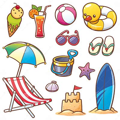 Summer Vacation stock vector. Illustration of swim, cartoon - 97268833