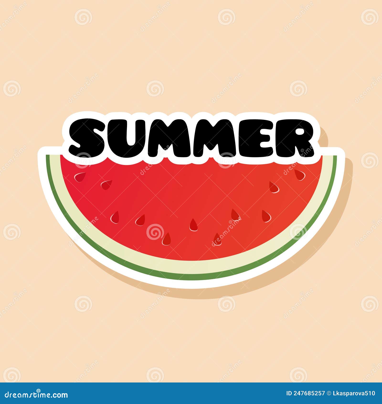 summer vibe  sticker watermelon