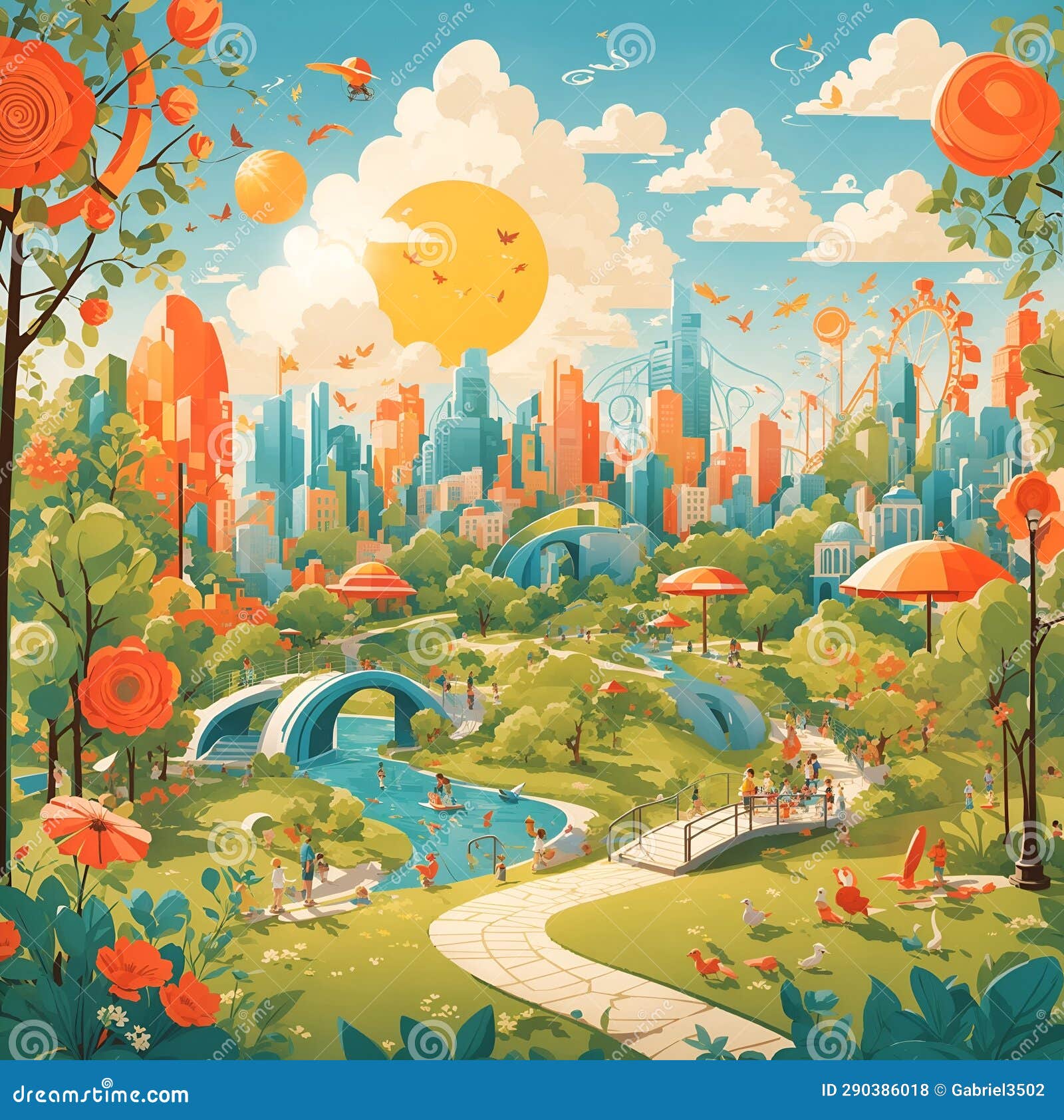 Summer Vector Illustration. Summer Vibe. Vector Artwork with Summertime