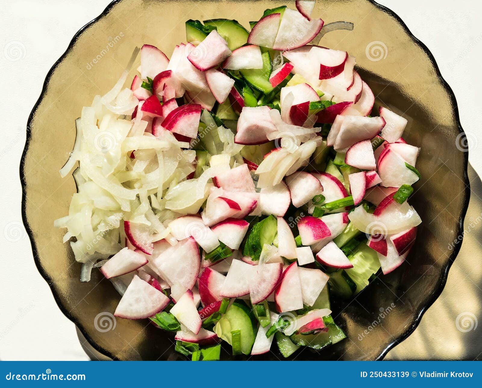 Summer vegetable salad stock image. Image of food, onion - 250433139