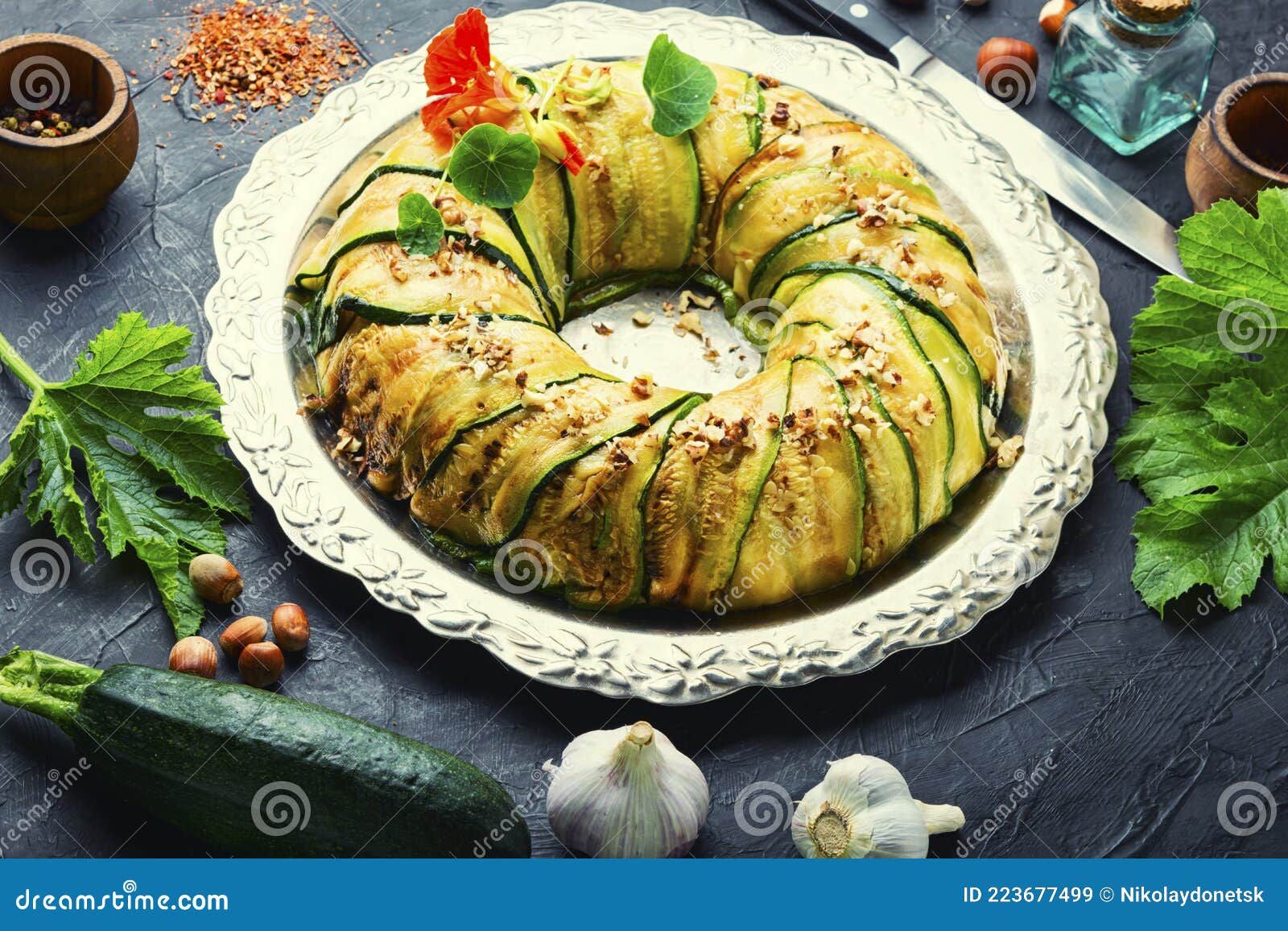 Vegetable Terrine of Zucchini Stock Image - Image of french, loaf ...