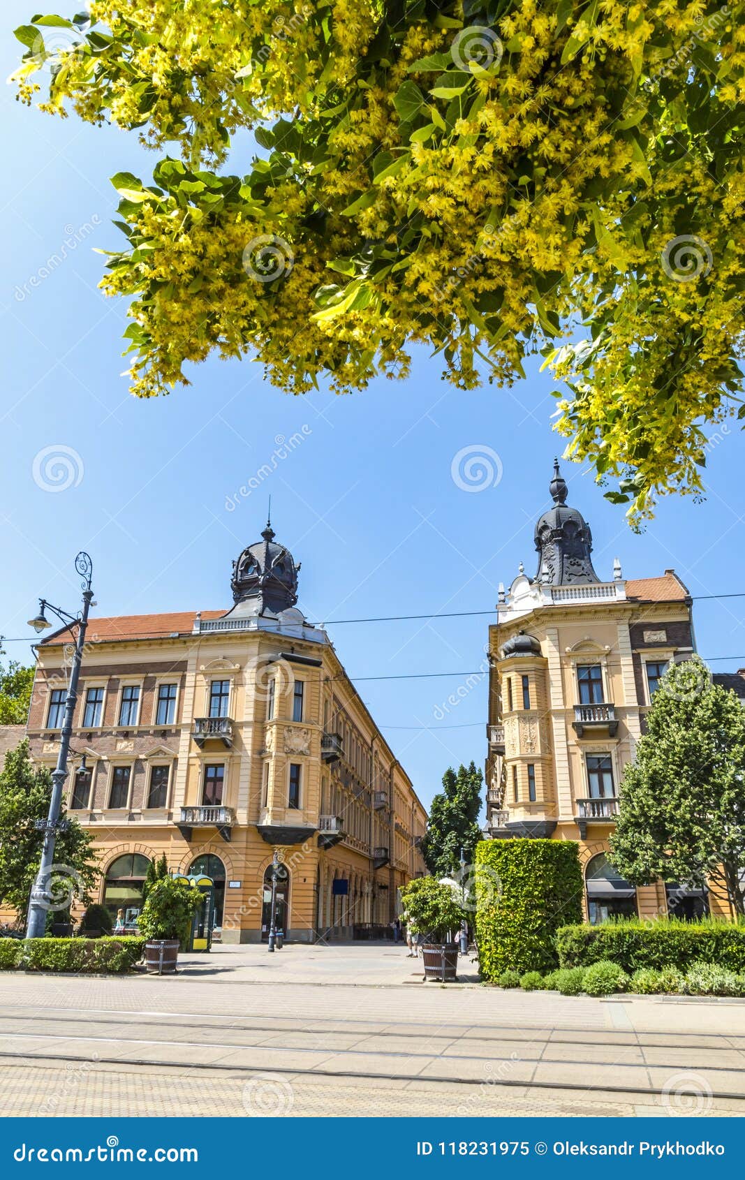 Piac Utca, the Major Street of Debrecen City, Hungary Stock Image ...