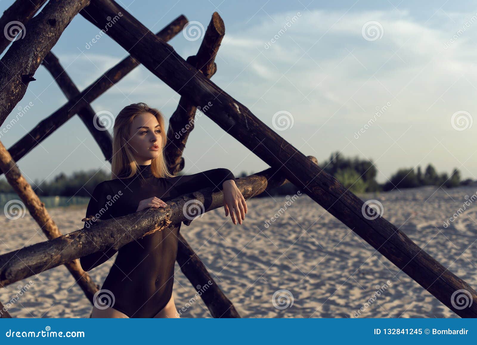 Summer Walk on the Hot Sand Dunes Stock Image Image of hair