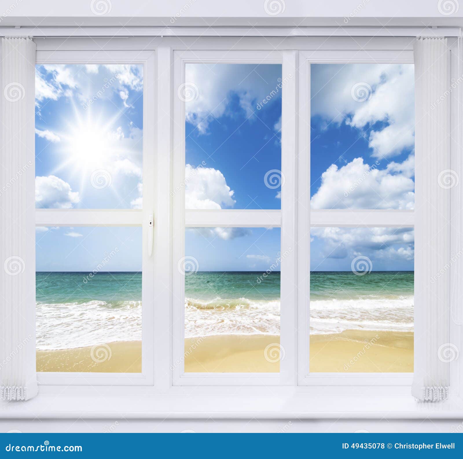 Summer Window stock photo. Image of modern, sunshine 49435078