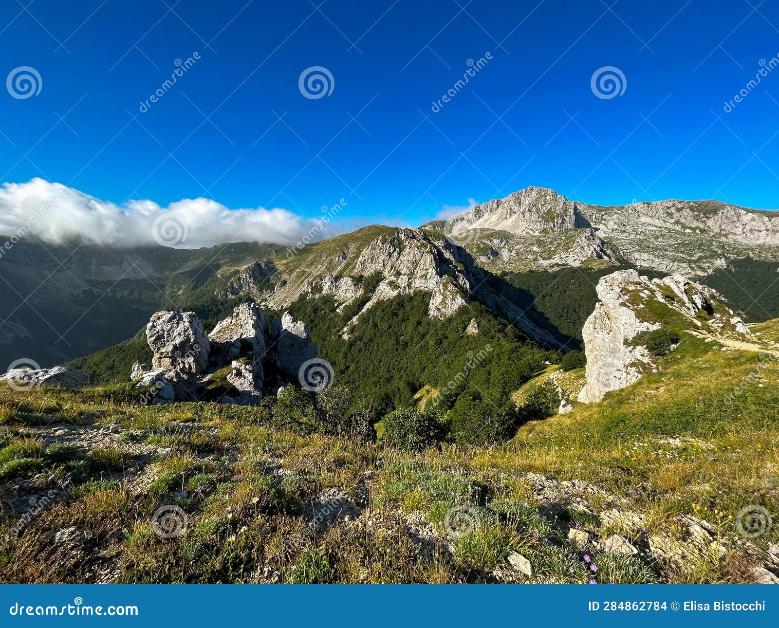 the summit of monte di cambio, beside terminillo, during the summer season