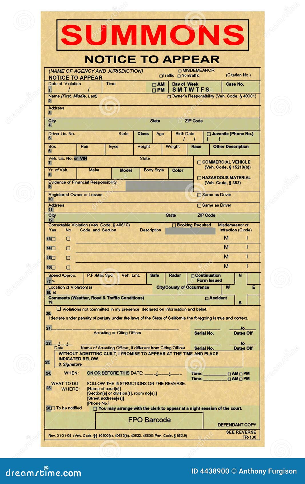 Summons ticket to court stock photo. Image of order, judicial - 4438900