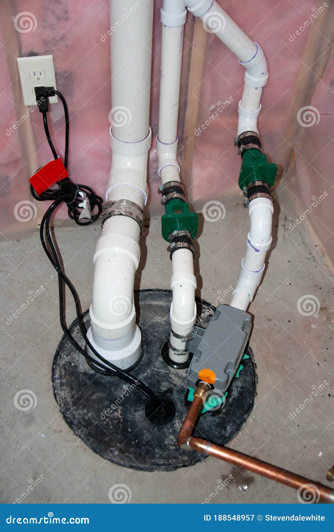 sump pump manhole with water backup and radon mitigation