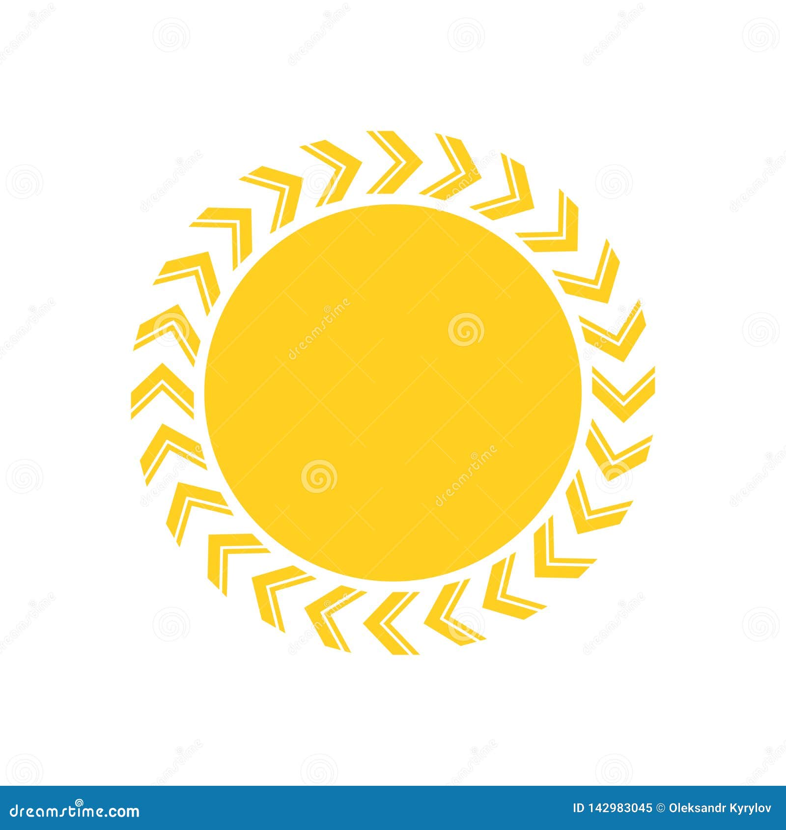 Sun amarelo estourou o ícone ou o logotipo Luz solar lisa simples moderna, sinal Negócio, conceito do Internet Símbolo na moda do verão do vetor Ilustração de Logo Vetora