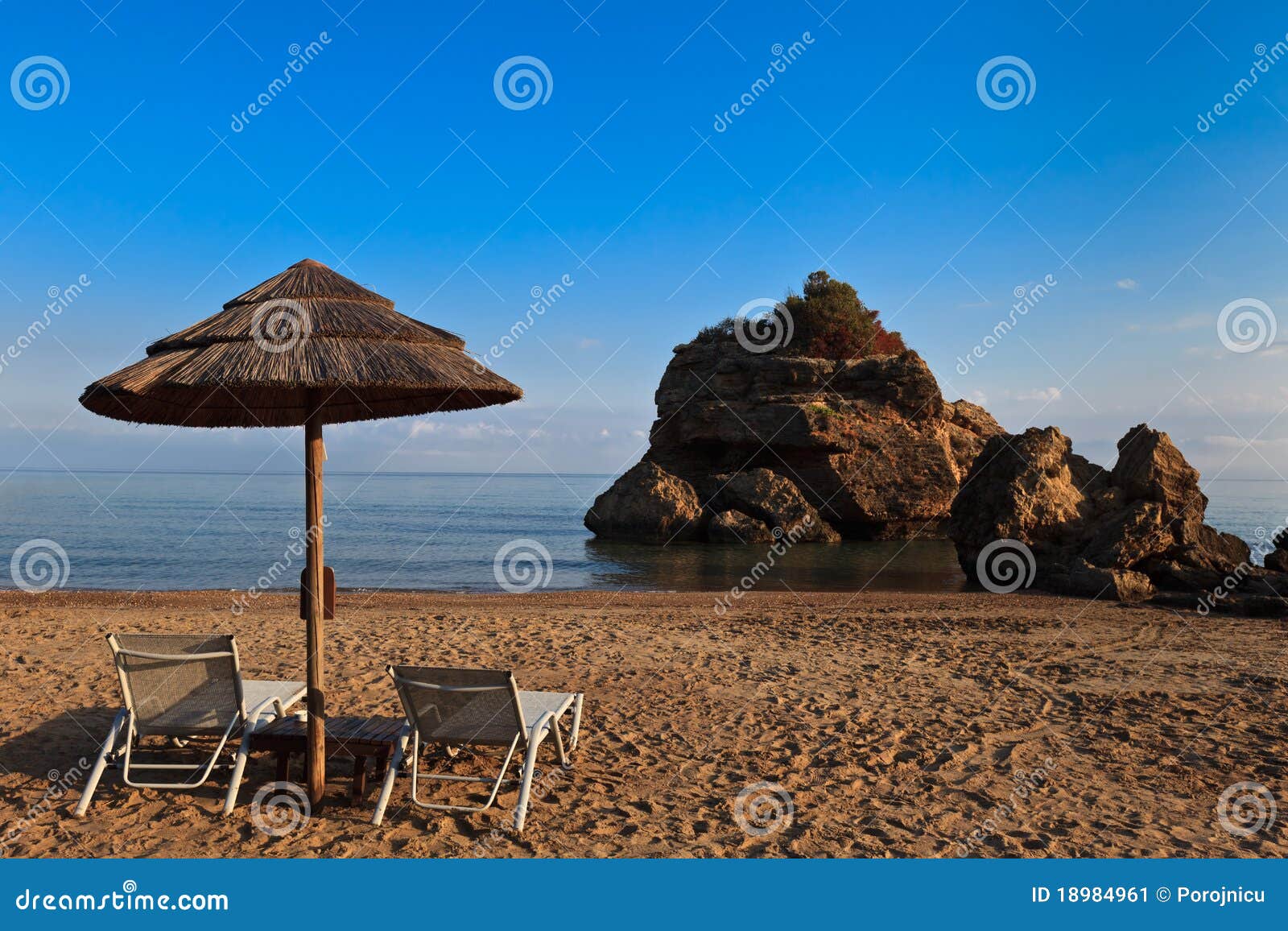 Sun bed on the beach stock image. Image of relaxation 18984961