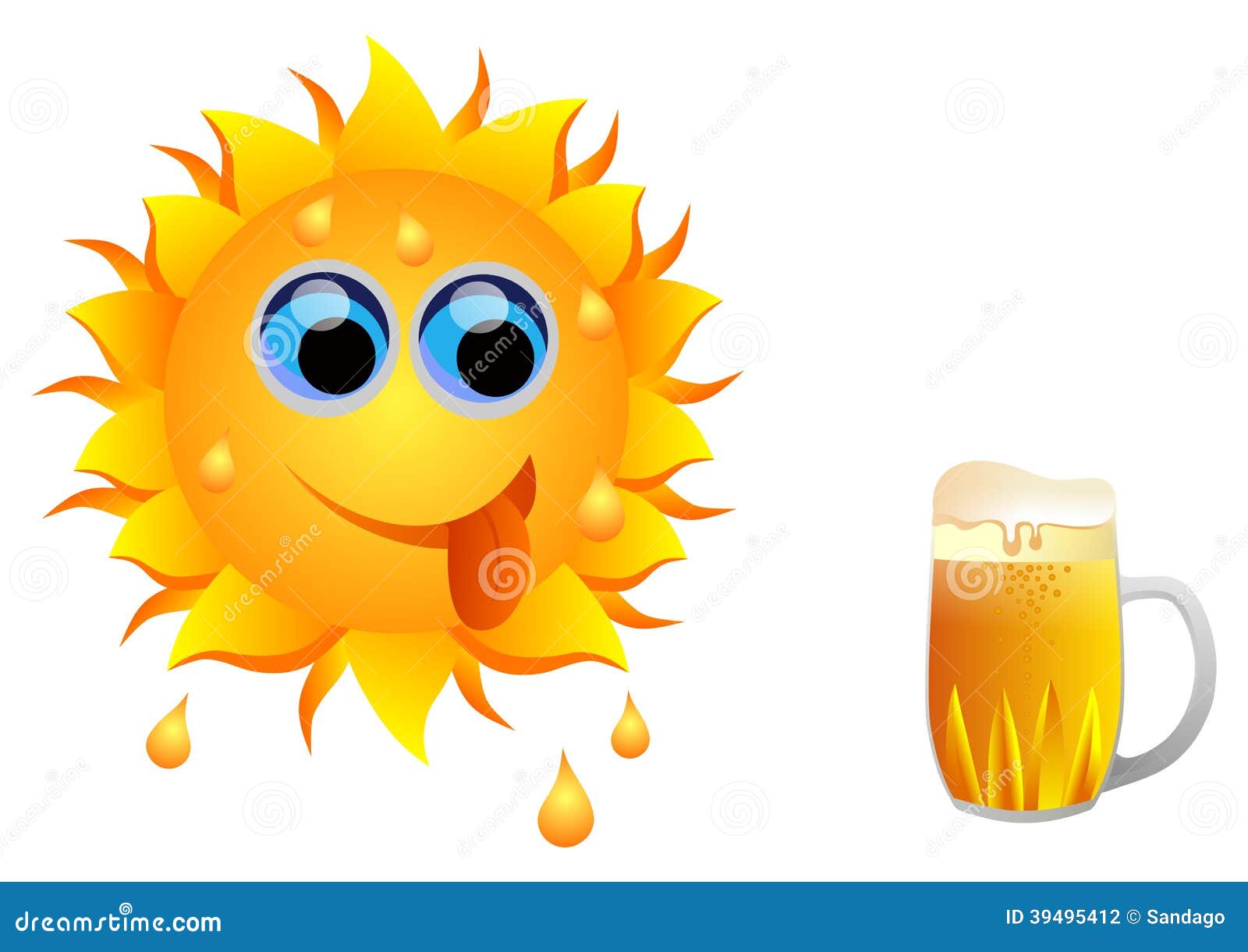 Sun And Beer Stock Vector Image 39495412