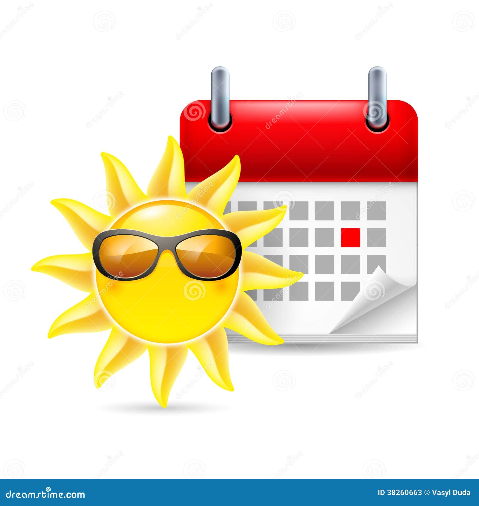 Sun and calendar stock vector. Illustration of order 38260663