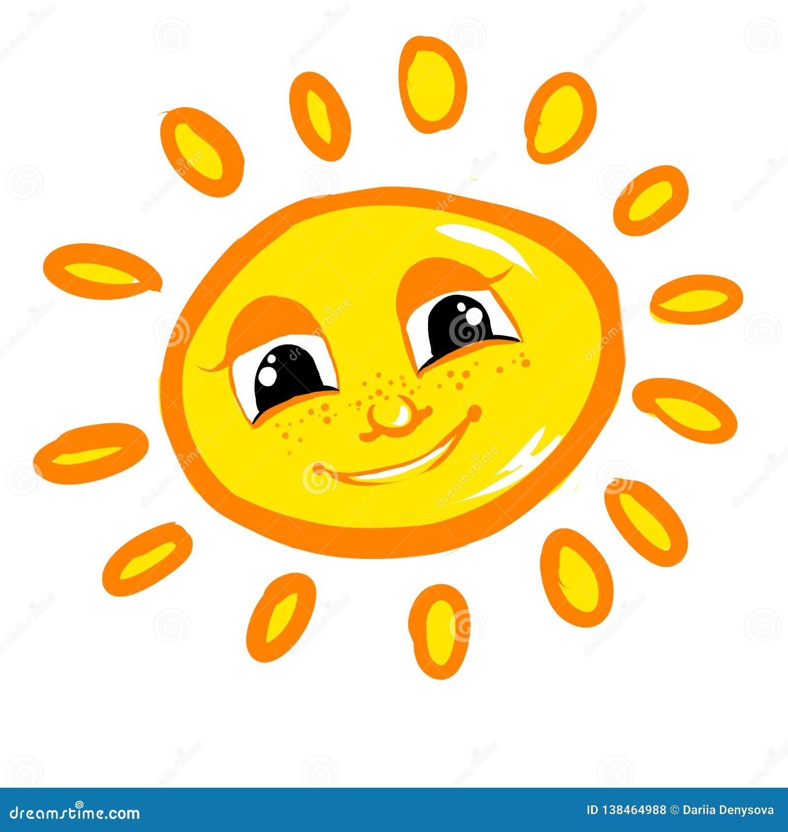 Cheerful Sun Childrens Illustration Stock Vector Illustration Of