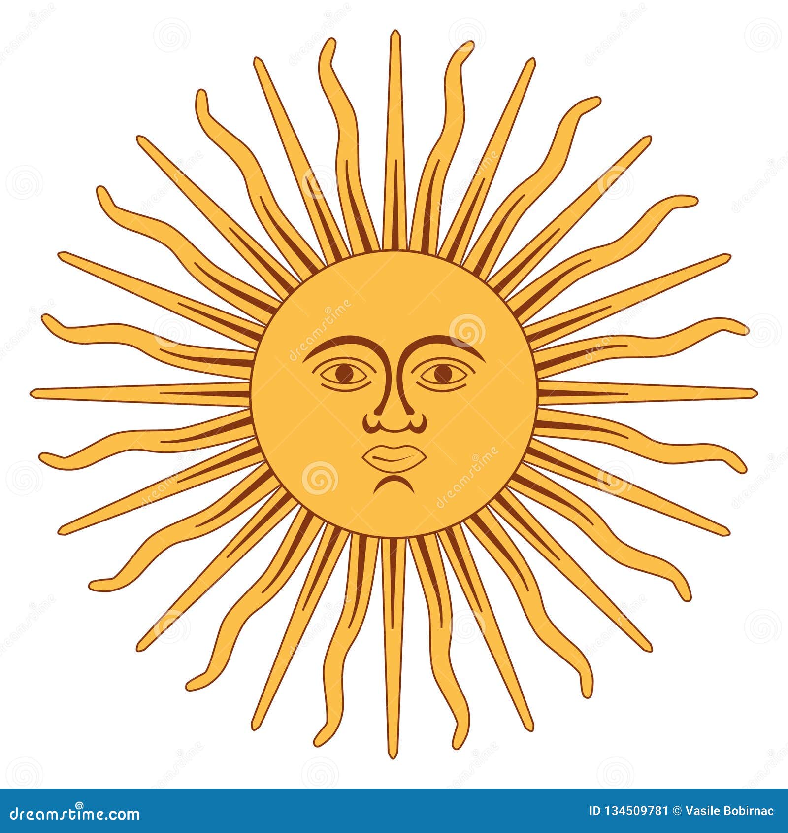 The Sun De La Bandera De La Argentina Ilustración del Vector