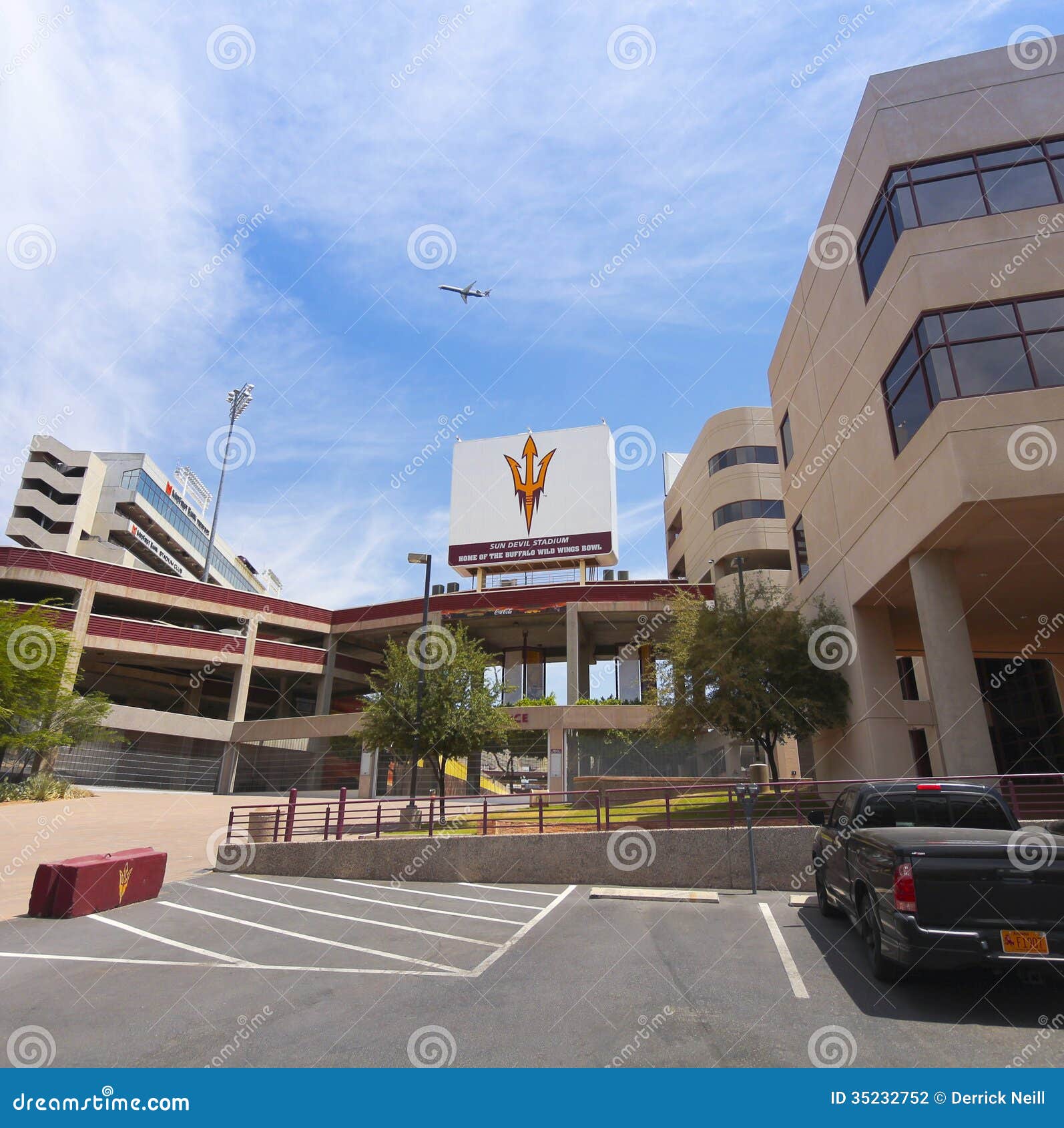 An aerial view of Sun Devil Stadium on the campus of Arizona State