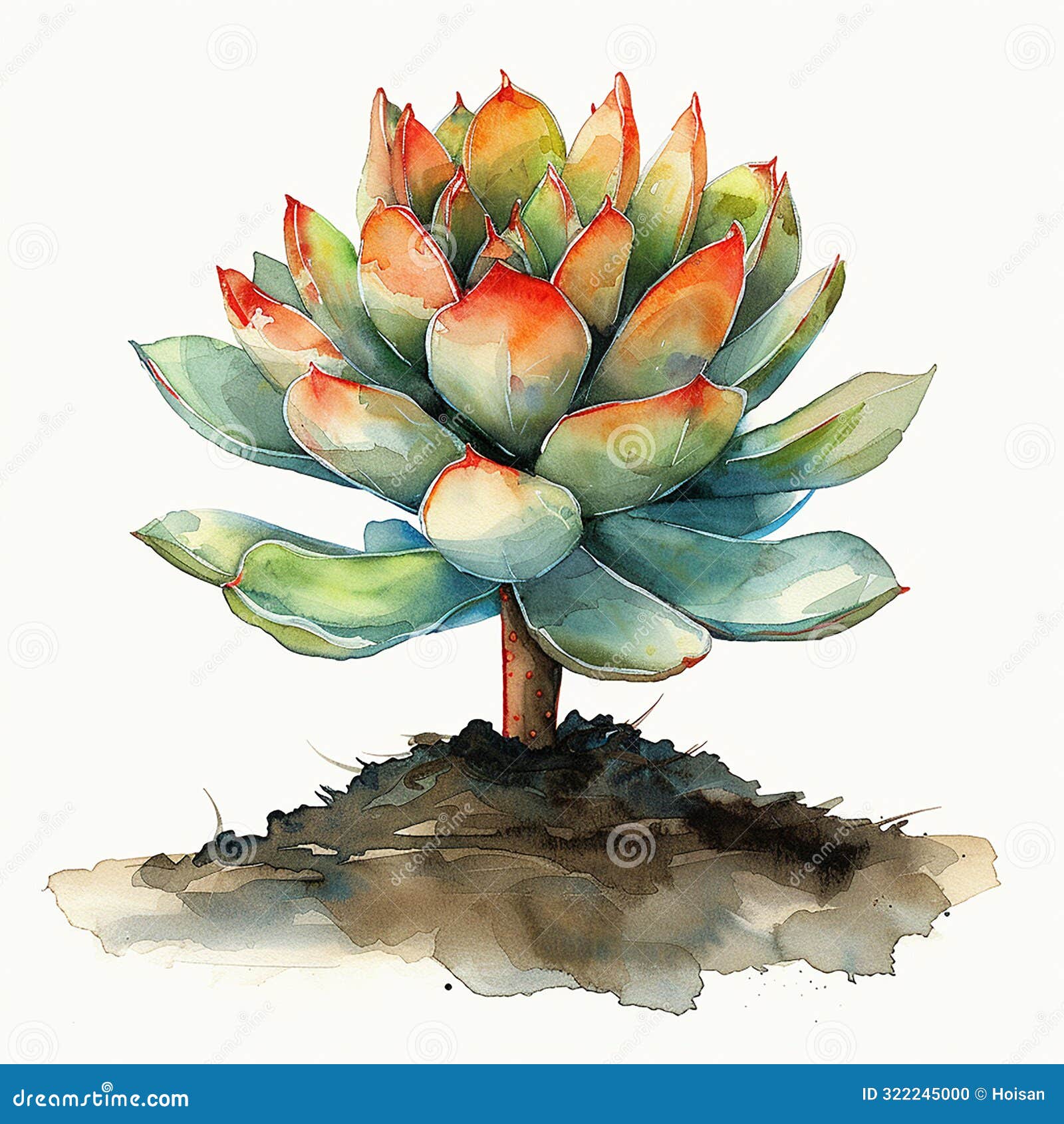 succulent dreamscape: a watercolor escape to a world of fleshy wonder