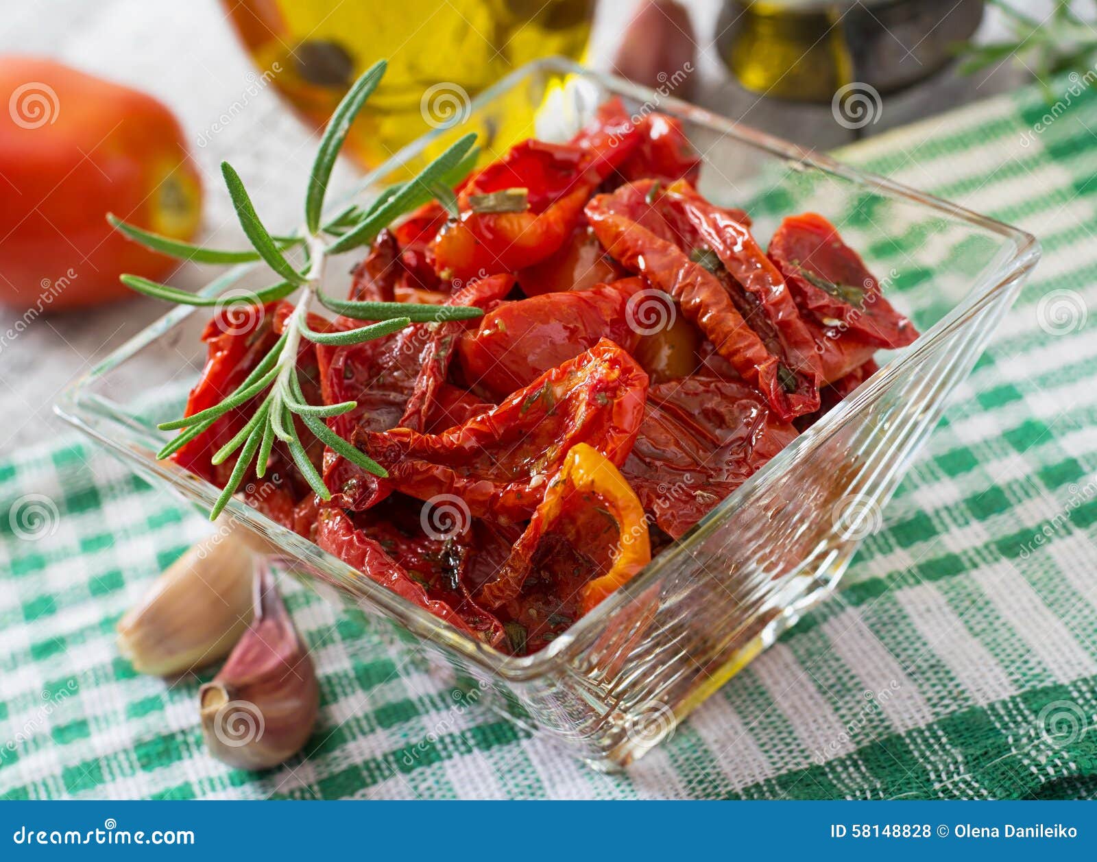 Sundried Tomatoes with Herbs Stock Photo Image of preserve, garlic