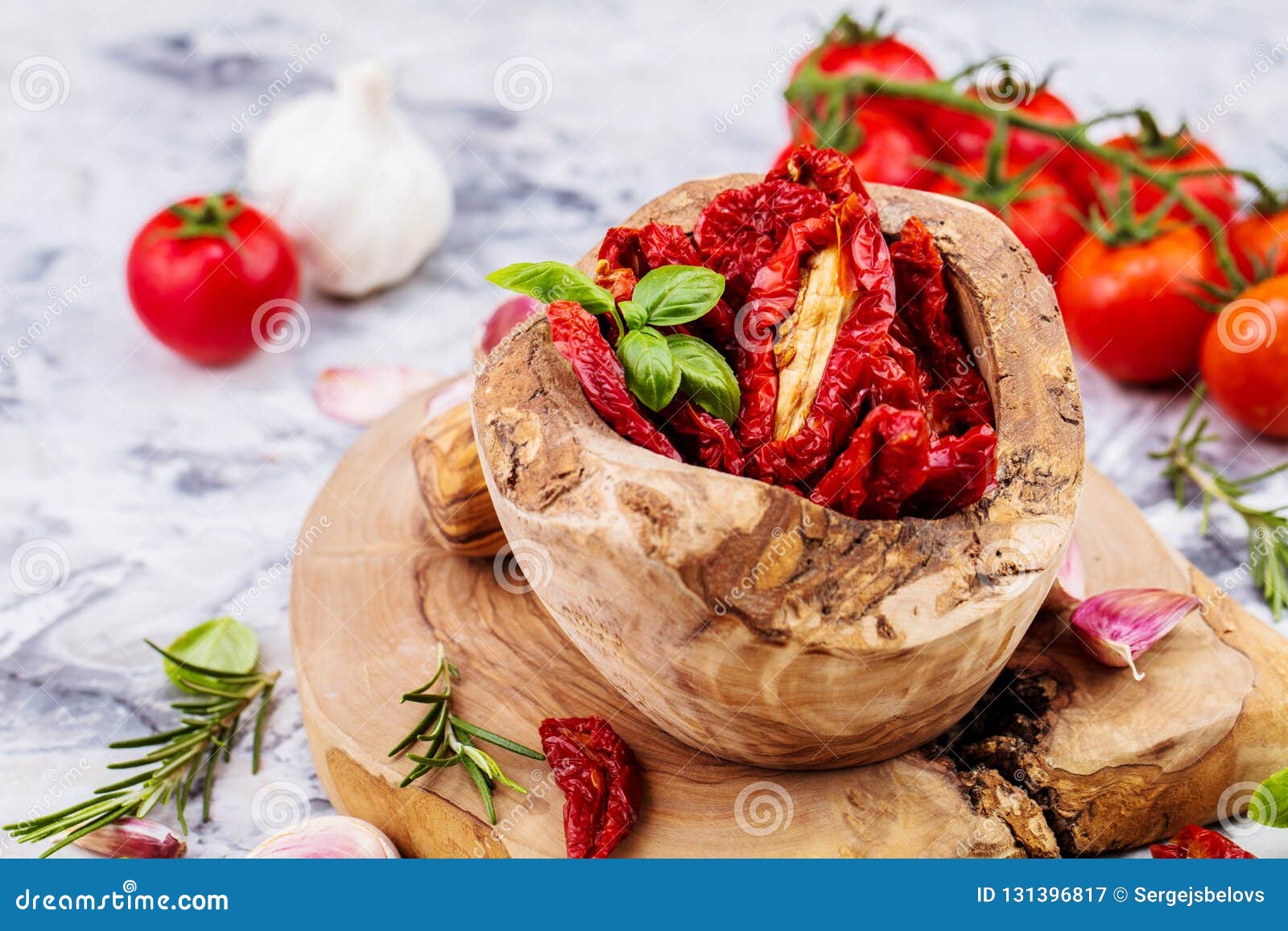 Sun Dried Tomatoes with Herbs Stock Image Image of homemade, closeup