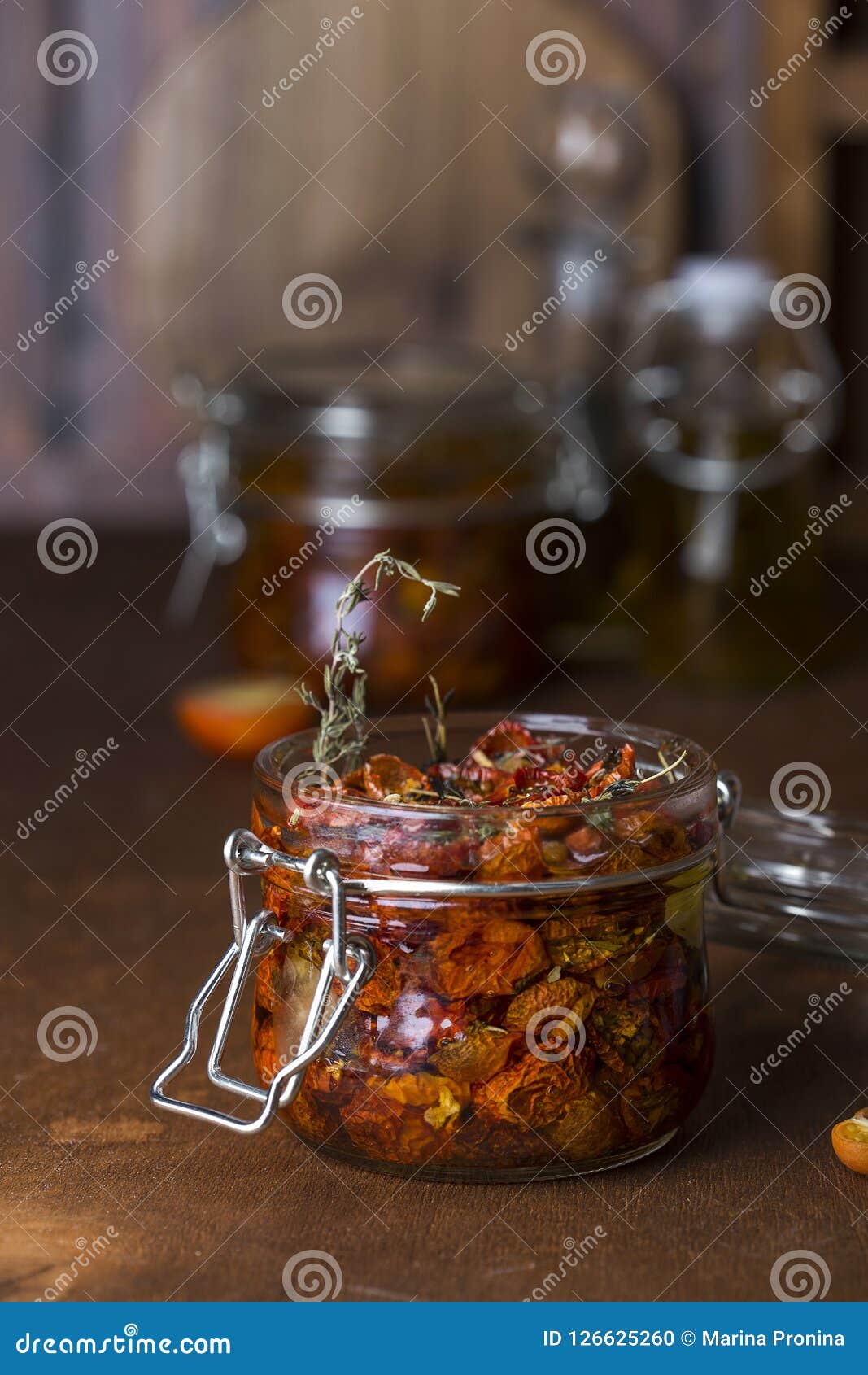 Sun Dried Tomatoes with Herbs Stock Photo Image of natural, delicious