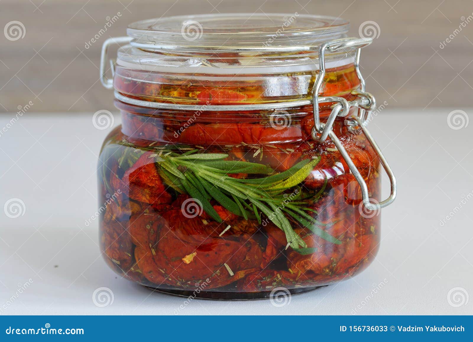 Sundried Tomatoes with Spices and Garlic in a Jar Stock Image Image