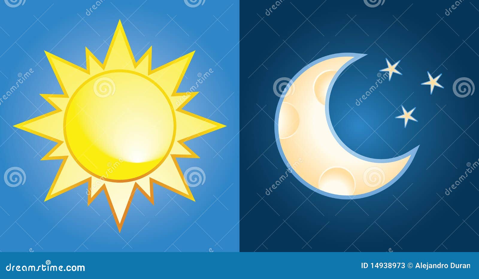 Sun e luna illustrazione vettoriale. Illustrazione di scuro 14938973