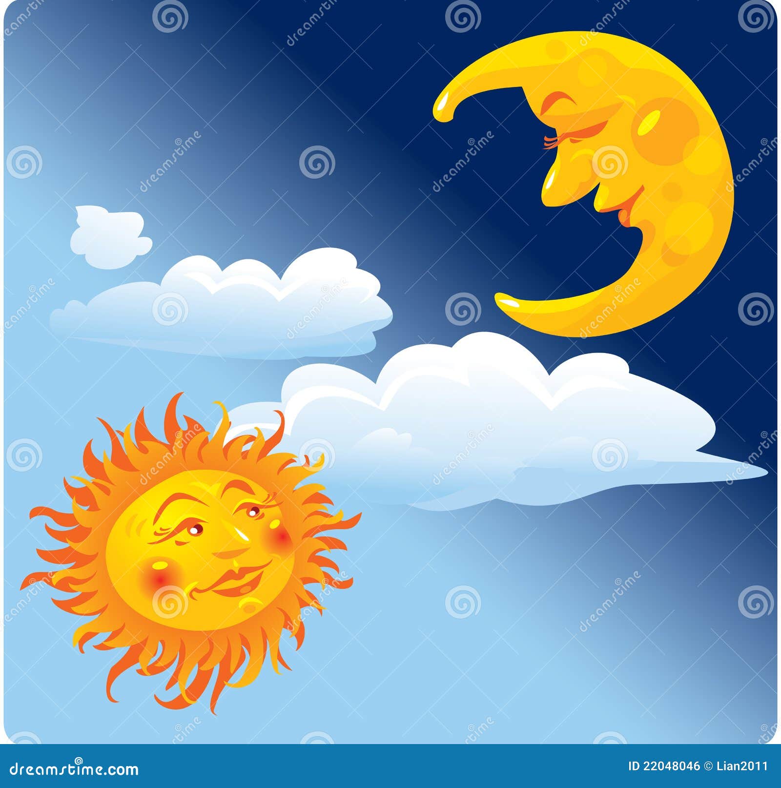 Sun e luna illustrazione vettoriale. Illustrazione di cerchio 22048046