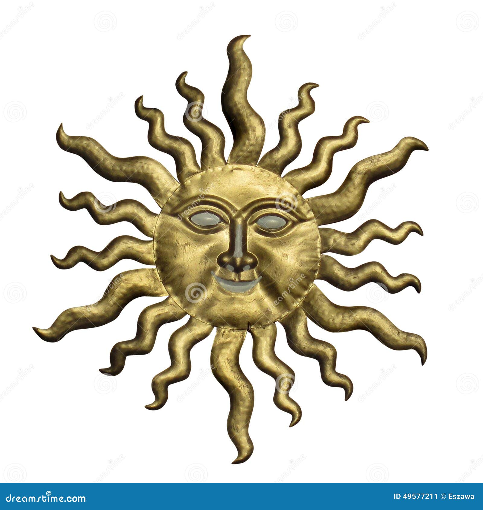 Sun Face with Clipping Path. Isolated on White Background Stock Image ...