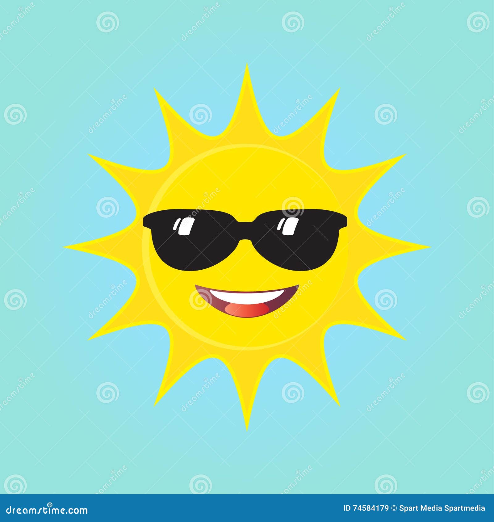 Anthropomorphic Sun with Sunglasses - Vector Image