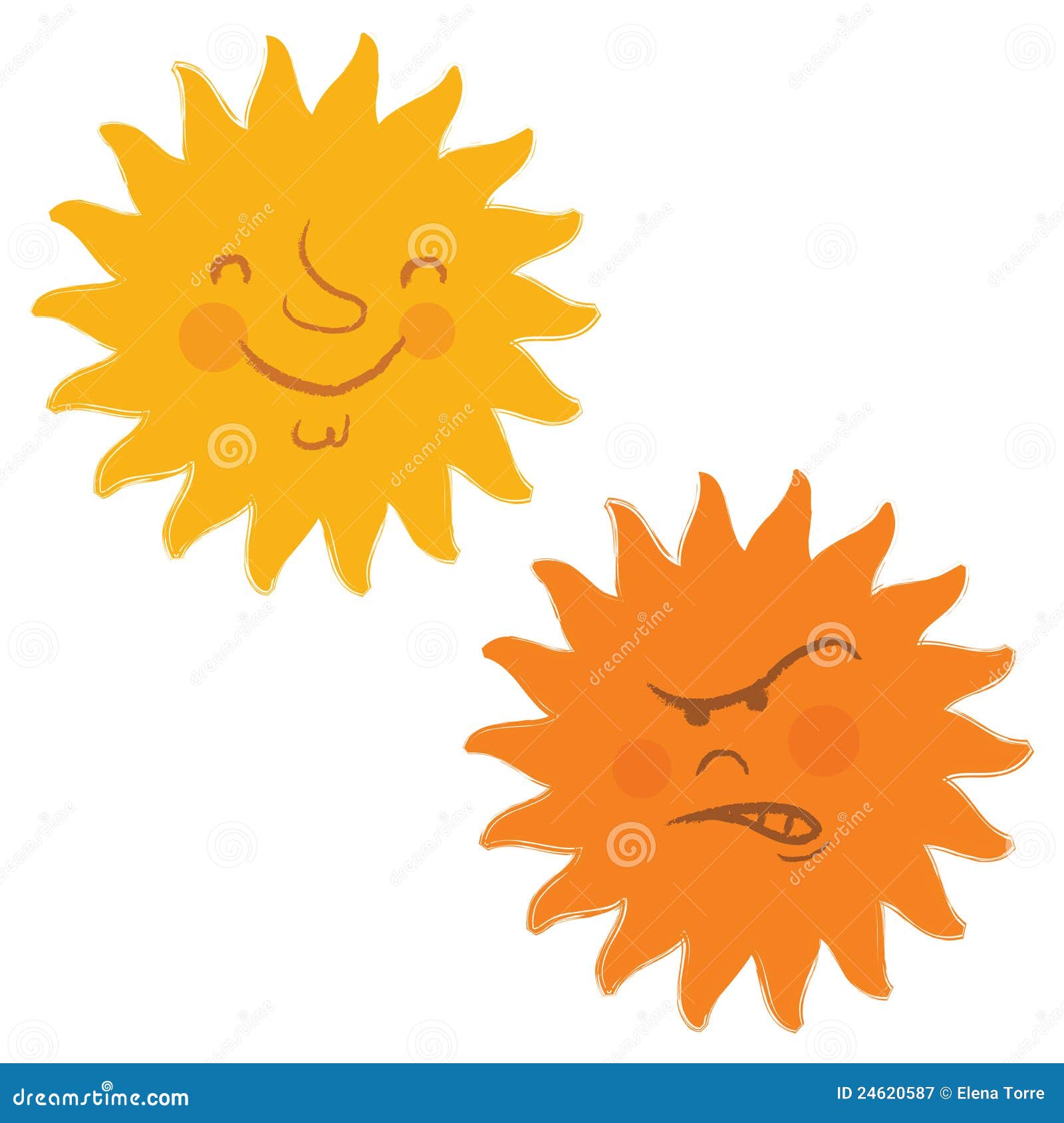 Download Sun Faces Retro Cartoon Vector Stock Vector - Illustration of drawing, orange: 24620587