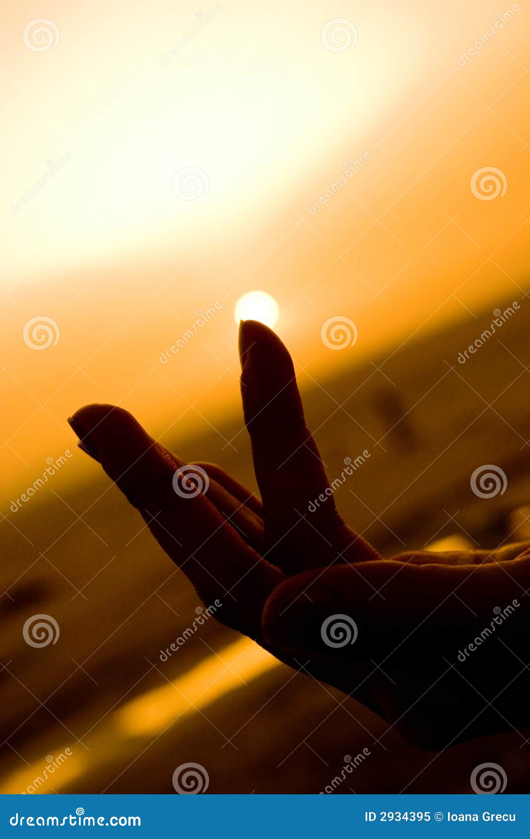 Sun at the fingertip stock image. Image of fingertip, finger 2934395