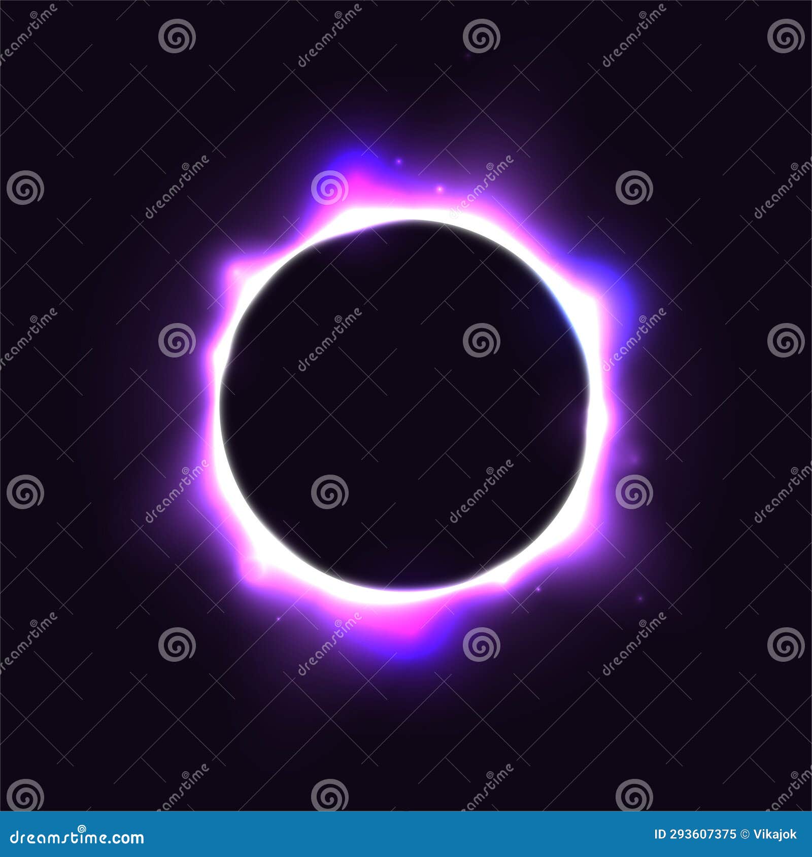 sun full eclipse concept. light purple moon glow background. solar or planet total eclipse in dark space. hot star