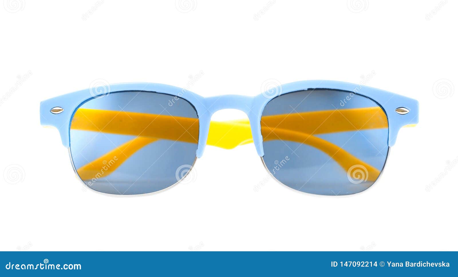 3D Glasses With Red And Blue Lenses With Colored Shadow Laying On White