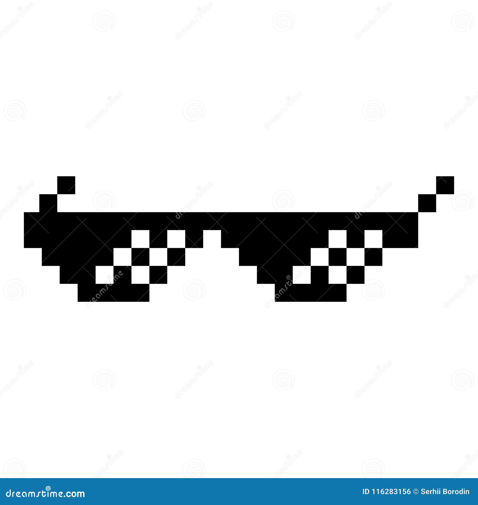 Sun Glasses Pixel Icon Black Color Illustration Flat Style Simple Image ...