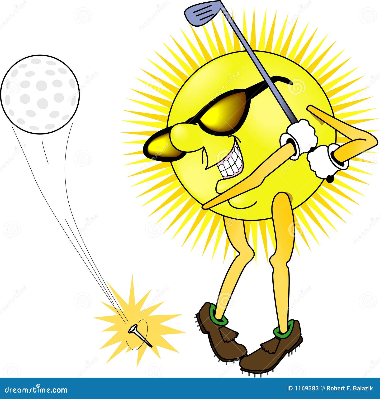 Sun_golfing stock vector. Illustration of exercise, seasonal - 1169383