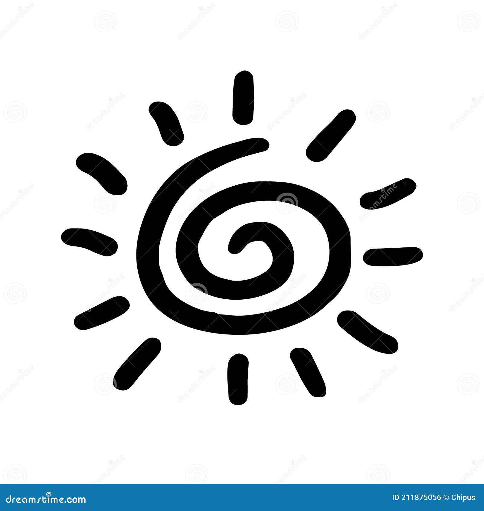 Sun Icon As Spiral on Isolated Background Stock Vector - Illustration ...