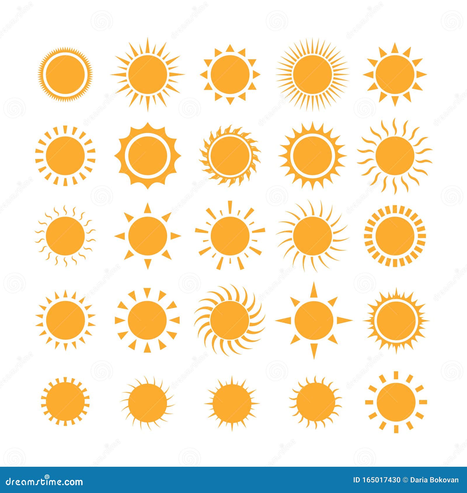 Sun icon set stock vector. Illustration of rounded, circle - 165017430