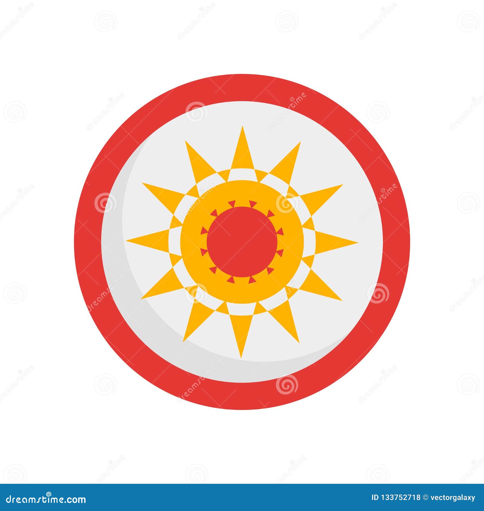 Sun Icon Vector Isolated on White Background, Sun Sign Stock Vector