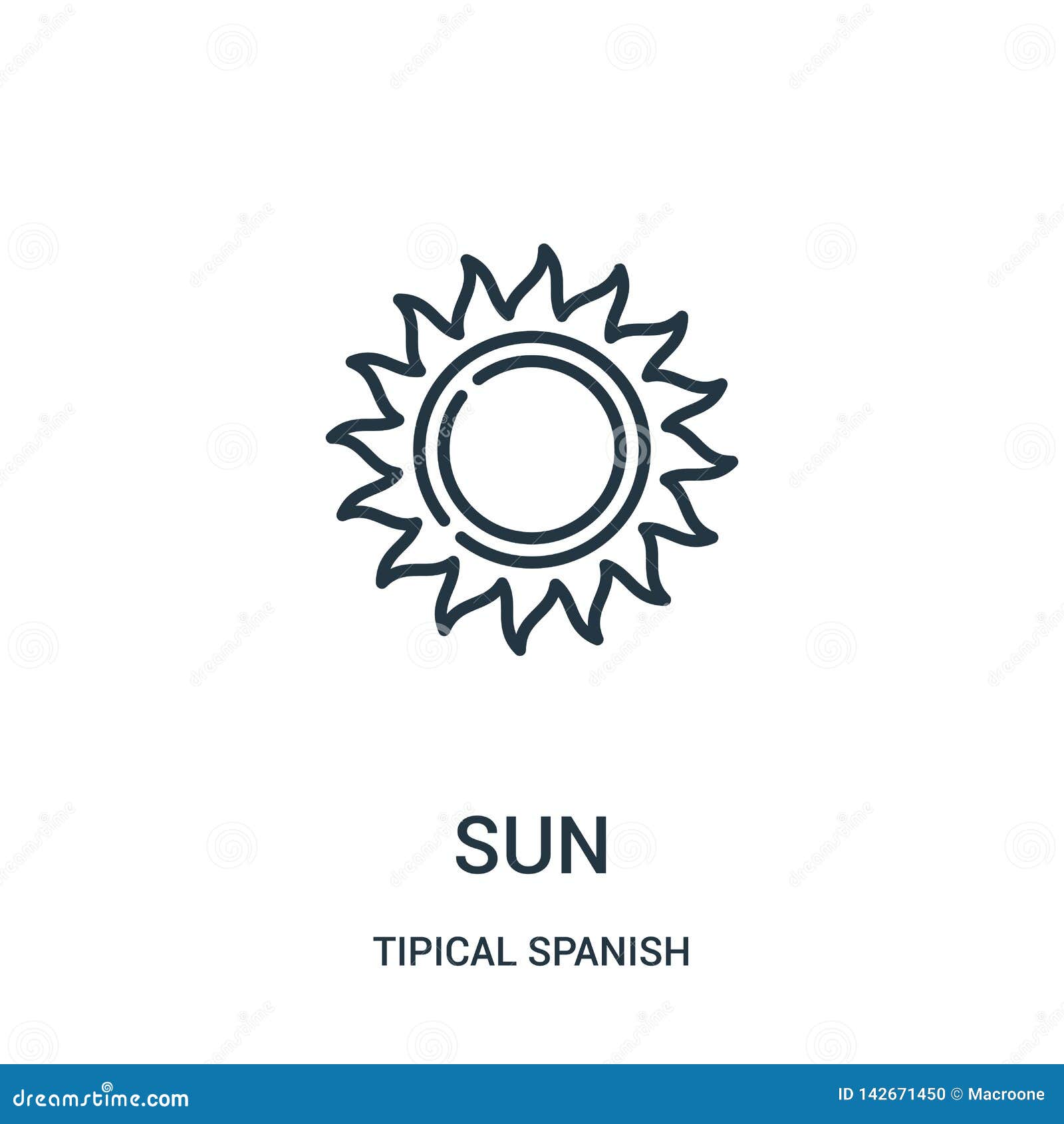 sun icon  from tipical spanish collection. thin line sun outline icon  . linear  for use on web and
