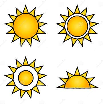 Sun icons stock vector. Illustration of light, heat, group - 21758563